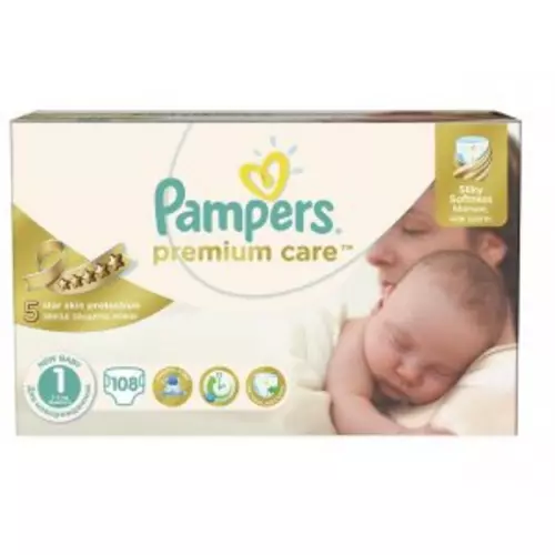 Pampers pelene premium care jumbo pack 1 newborn 2 5kg 108