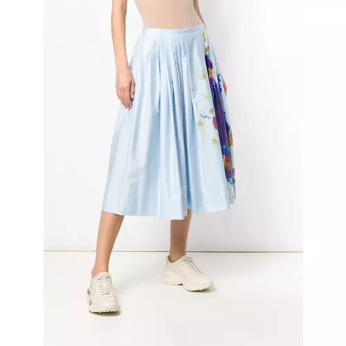 Burberry Rainbow Print Cotton Sateen Skirt women Blue Idealno.ba