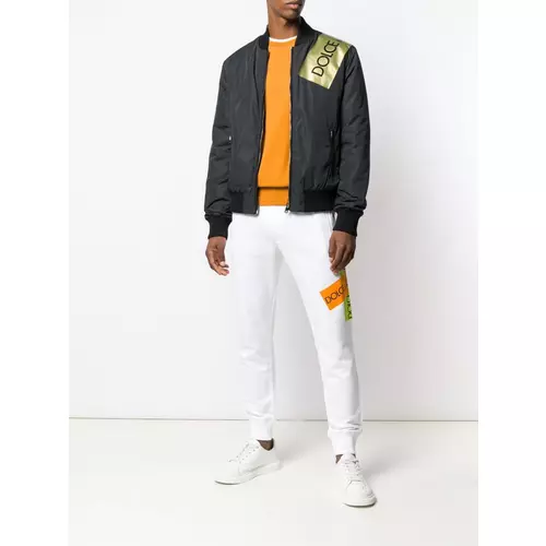 Dolce and gabbana logo tape bomber jacket store
