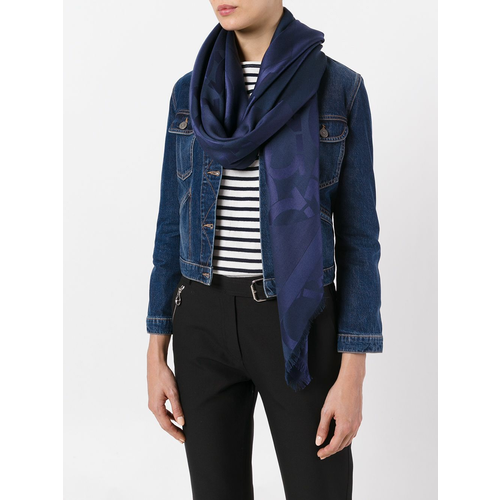 Salvatore Ferragamo Gancio monogram scarf - Blue