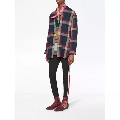 Gucci Gabardine stretch pants with Gucci stripe men Black