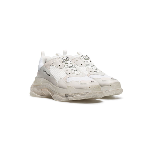Balenciaga white Triple S clear sole sneakers men White