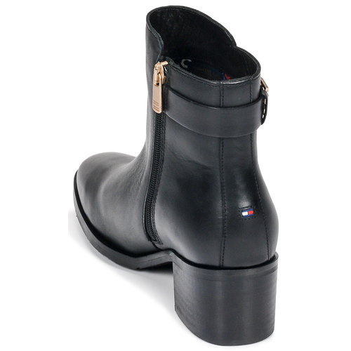 Tommy hilfiger th buckle online mid heel boot leather