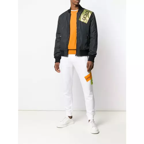 Dolce Gabbana logo tape bomber jacket men Black Idealno.ba