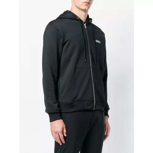 Kenzo dragon embroidery top zip front hoodie