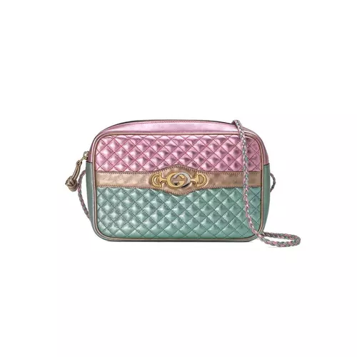 Gucci Laminated leather small shoulder bag women Pink Idealno.ba