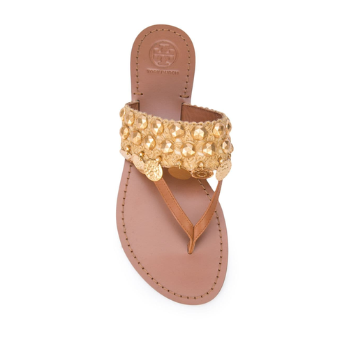 Tory Burch Patos coin thong sandals women Brown Idealno.ba