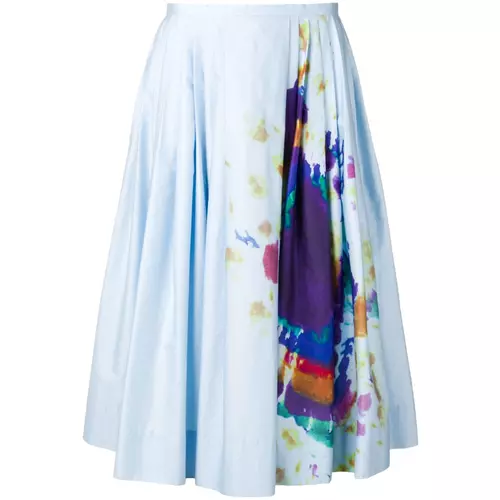 Burberry Rainbow Print Cotton Sateen Skirt women Blue Idealno.ba