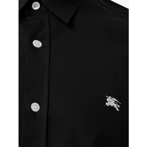 Burberry contrast button stretch cotton shirt online