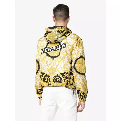 Versace Baroque print hooded jacket men Black Idealno.ba