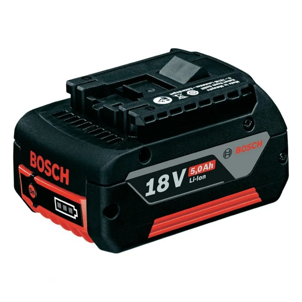 Bosch Professional 18 V 5,0 Ah litijum-jonska baterija sa indikatorom napunjenosti.
