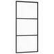 Klizna vrata s priborom crna 90 x 205 cm od ESG stakla