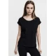Womens long back T-shirt in the shape of Slub in black color