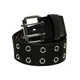 Polyester belt with eyelets black/silver
