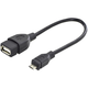 Digitus USB 2.0 adapter cable [1x Moški konektor USB 2.0 tipa Micro B-1x Ženski konektor USB 2.0 tipa A] Črna Okrogel, Dvojno okloplje