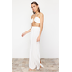 Trendyol Ecru Woven Slit Trousers