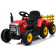 WORKERS električni traktor s stranskim tirom, rdeč, pogon na zadnja kolesa, 12V baterija