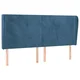 Vidaxl Vzglavje z ušesi temno modra 183x23x118/128 cm žamet