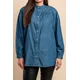 Denim srajca z gumbi, modra