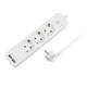 Logilink produžni kabl 3 mesta, 2 USB, prekidač, 1.5m, beli ( 4782 )