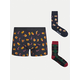 JACK & JONES Set muške bokserice i čarape, 2 para, Jacxmas Check 12266765, Crni