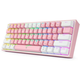 REDRAGON fizz rainbow k617 rgb mehanska tipkovnica roza/bela