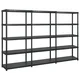 Vidaxl Regal s policami 5-nadstropni črn 274,5x45,7x185 cm plastika