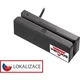 Tristopenjski čitalnik magnetnih kartic MSR-100A, USB-COM, črn