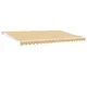 MAISON CHIC Zložljiva tenda - Senčniki rumena in bela 5x3 m blago in aluminij, (22038127)