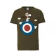LOGOSHIRT Majica Peanuts - Snoopy Pilot  modra / oliva / rdeča / bela