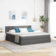 vidaXL vidaXL Postelja z LED lučmi z vzglavjem Temno siva 180 x 200 cm blago, (5000155877)