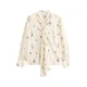 Next Bluza ecru/temno modra/rjava/mauve
