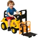 HOMCOM Jahalni traktor za otroke 3-4 let z viličarjem, gumb za zvoke in skrit prostor za shranjevanje, iz PP in ABS, 86x27.5x47.5 cm, rumen in črn