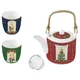 EASY LIFE set čajnik 600ml + 2 kozarca 160ml Festive Avenue, 3 kos, porcelan