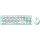 Wireless keyboard + mouse set MOFII Sweet 2.4G (White-Green)