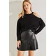 Bianco Lucci Womens Open-Shoulder Knitwear Sweater