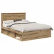 Vidaxl Konstrukcija postelje Oreh 140 x 190 cm Masivno borovo les
