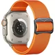 GS Najlonski pašček za Apple Watch 1/2/3/4/5/6/7/8/9/10/11/SE Ultra 1/2/3 42/44/45/46/49 mm, elastičen, oranžen