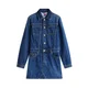 Tommy Jeans Dolga srajca ARCHIVE modra