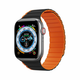 slomart magnetni trak apple watch se, 8, 7, 6, 5, 4, 3, 2, 1 (41, 40, 38 mm) dux ducis strap (ld različica) - črno-oranžna