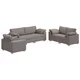 Sofa 3 pcs Sivo-smeđa 219 x 80 x 82 cm Platnasta tkanina