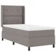 Vidaxl LED Box Spring Postelja z blazino Taupe 80 x 200 cm blago