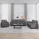 3-dijelni set sofa s jastucima sivi od umjetne kože