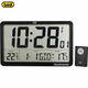 TREVI OM 3560 RC digitalna ura, stenska/namizna, + zunanji senzor, čas, datum, temperatura, črna