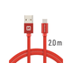 SWISSTEN kabel USB/USB-C, platneni, 2m, crveni