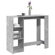 Vidaxl vidaXL Barska miza s polico betonsko siva 124x46x103,5 cm