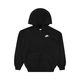 Dječji sportski pulover Nike Sportswear Club Fleece Oversized Full Zip Hoodie - black/white