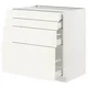 METOD / MAXIMERA Podni element 4 fronta/4 fioke, bela/Vallstena bela, 80x60 cm