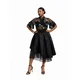 BIBI SAKALIEVA Krilo Black Pleated Midi Skirt with Asymmetric Hem and Tulle črna