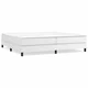 Vidaxl Box spring postelja z vzmetnico bela 200x200 cm umetno usnje